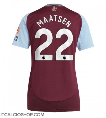 Aston Villa Ian Maatsen #22 Prima Maglia Femmina 2024-25 Manica Corta